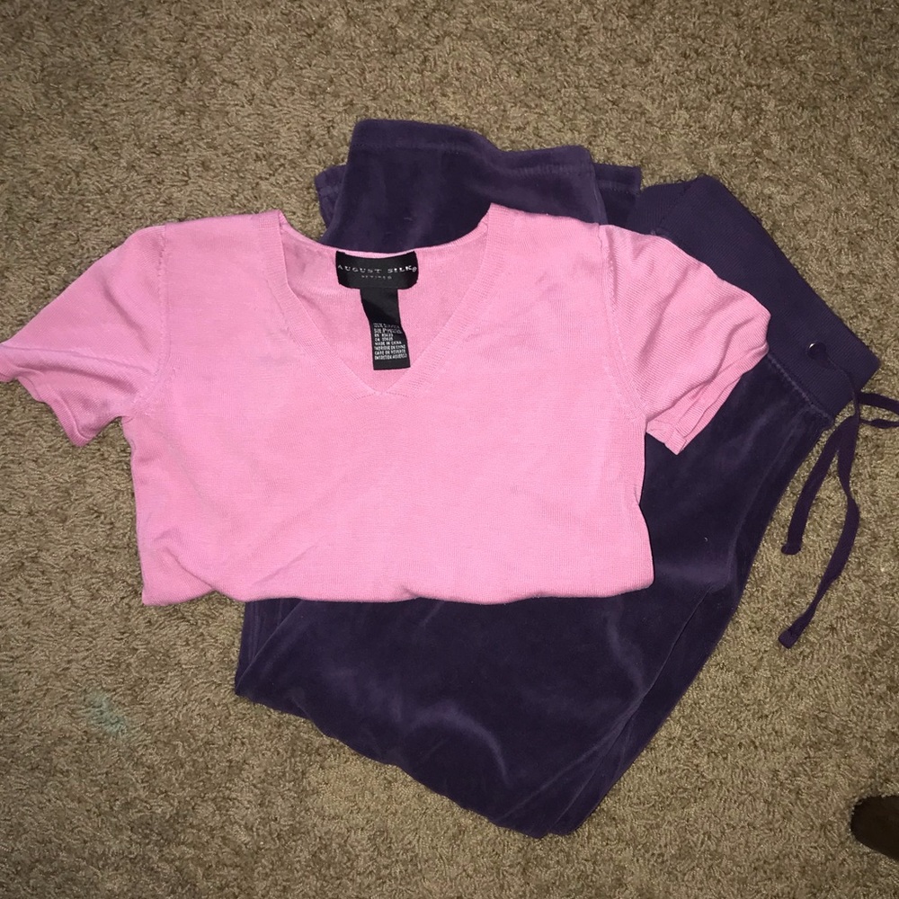 Y2K bundle! (velour pants+crop tee)